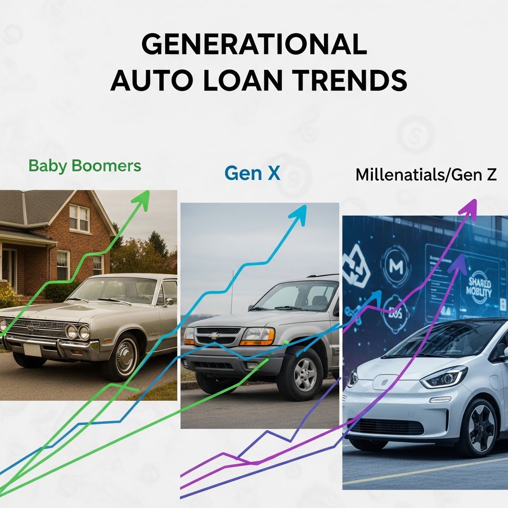 Discover how Baby Boomers, Gen X, Millennials, and Gen Z approach auto loans differently in terms of amounts, terms, rates, and debt burdens.