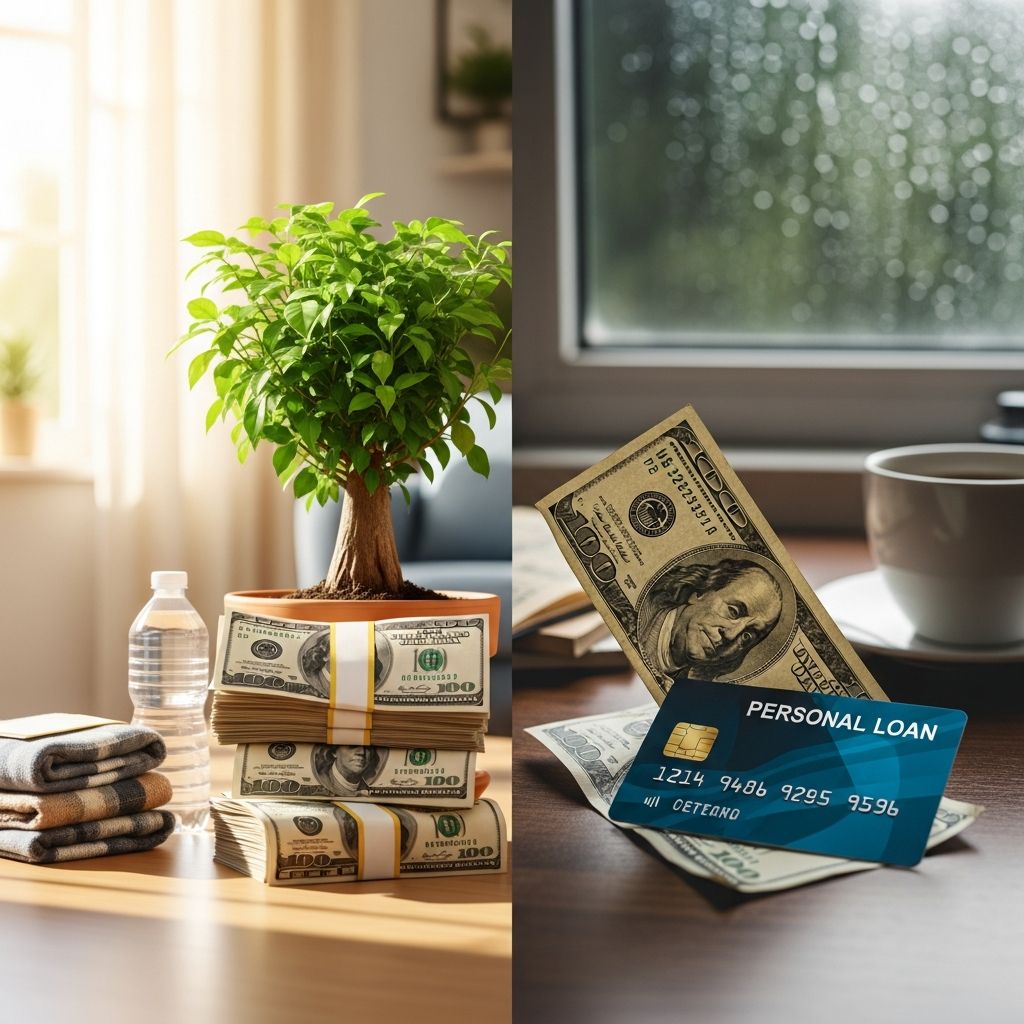 Explore the financial trade-offs between borrowing and building emergency reserves