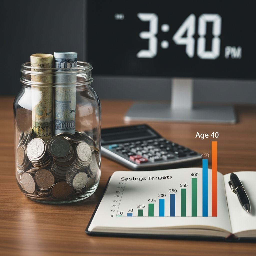 Discover realistic savings goals, retirement benchmarks, and strategies to build wealth before turning 40 for long-term financial security.