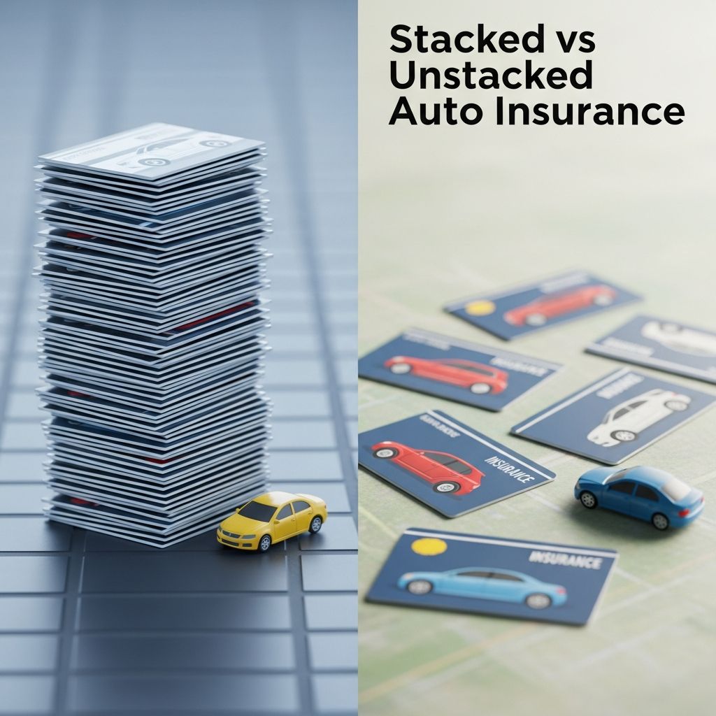 Discover the key differences between stacked and unstacked auto insurance to choose the best coverage for your vehicles and budget.