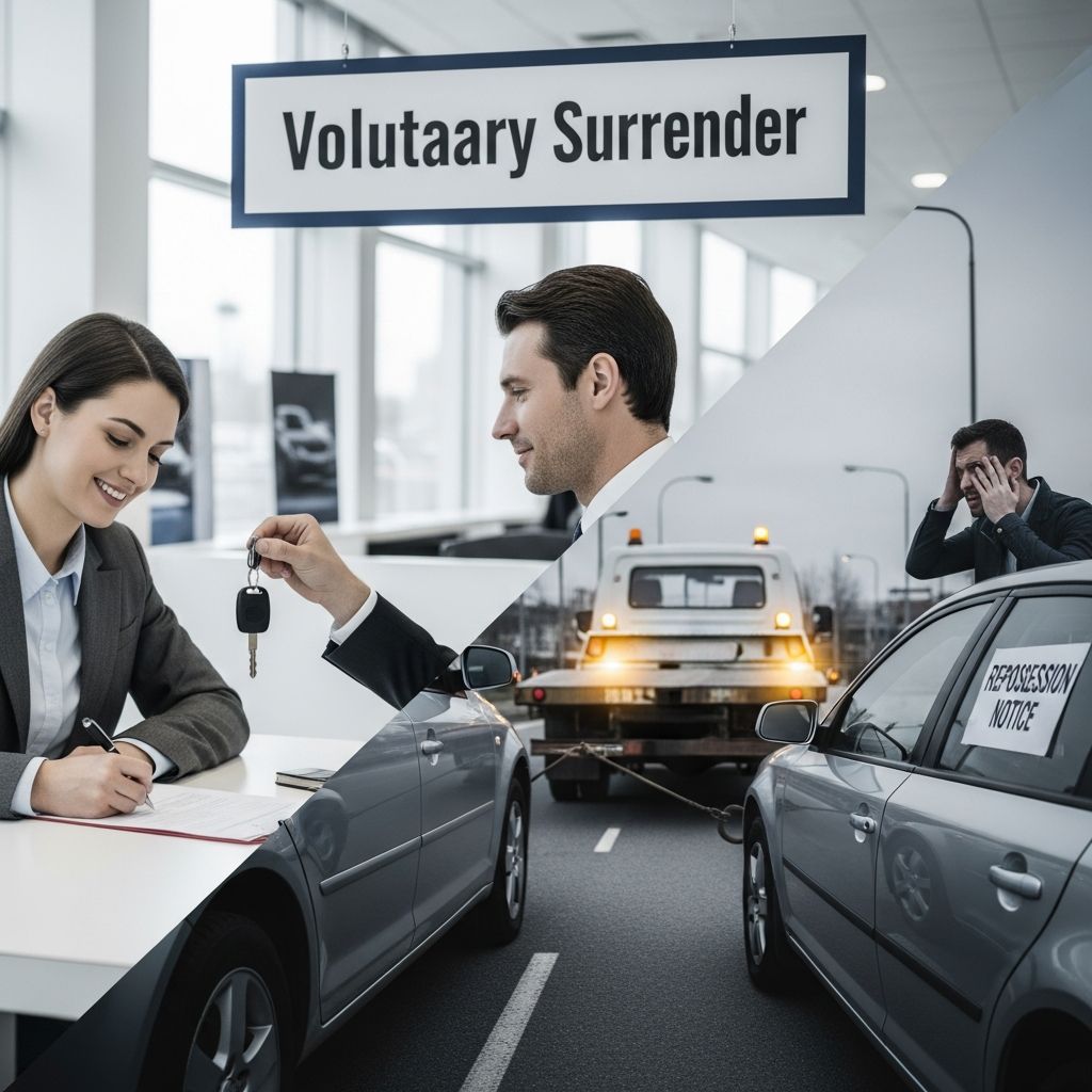 Understand the key differences between voluntarily returning your vehicle and facing forced repossession to make informed financial decisions.